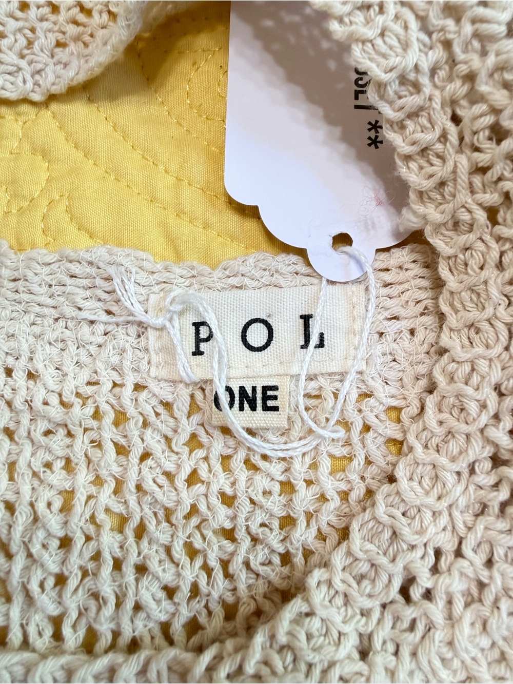 H184 POL OS fit S M Best pp16-18 Cream Crocheted Floral Tank  Pink Teal Embroid - Picture 7 of 7